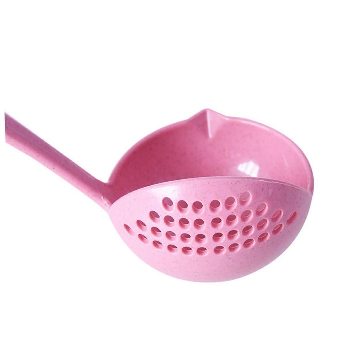 Soup Strainer Ladle Spoon with BuiltIn Filter Holes Dual Function Dishwasher Safe Pink