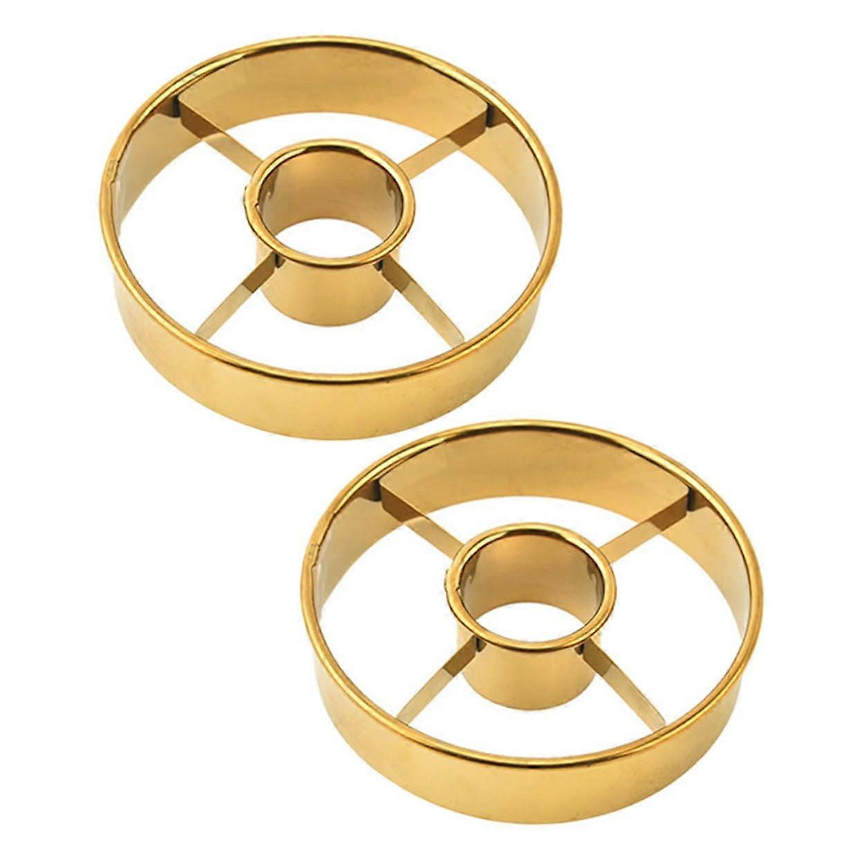 2pcs Stainless Steel Donut Cutter Mold for Precise Doughnut Shaping and Multipurpose Baking