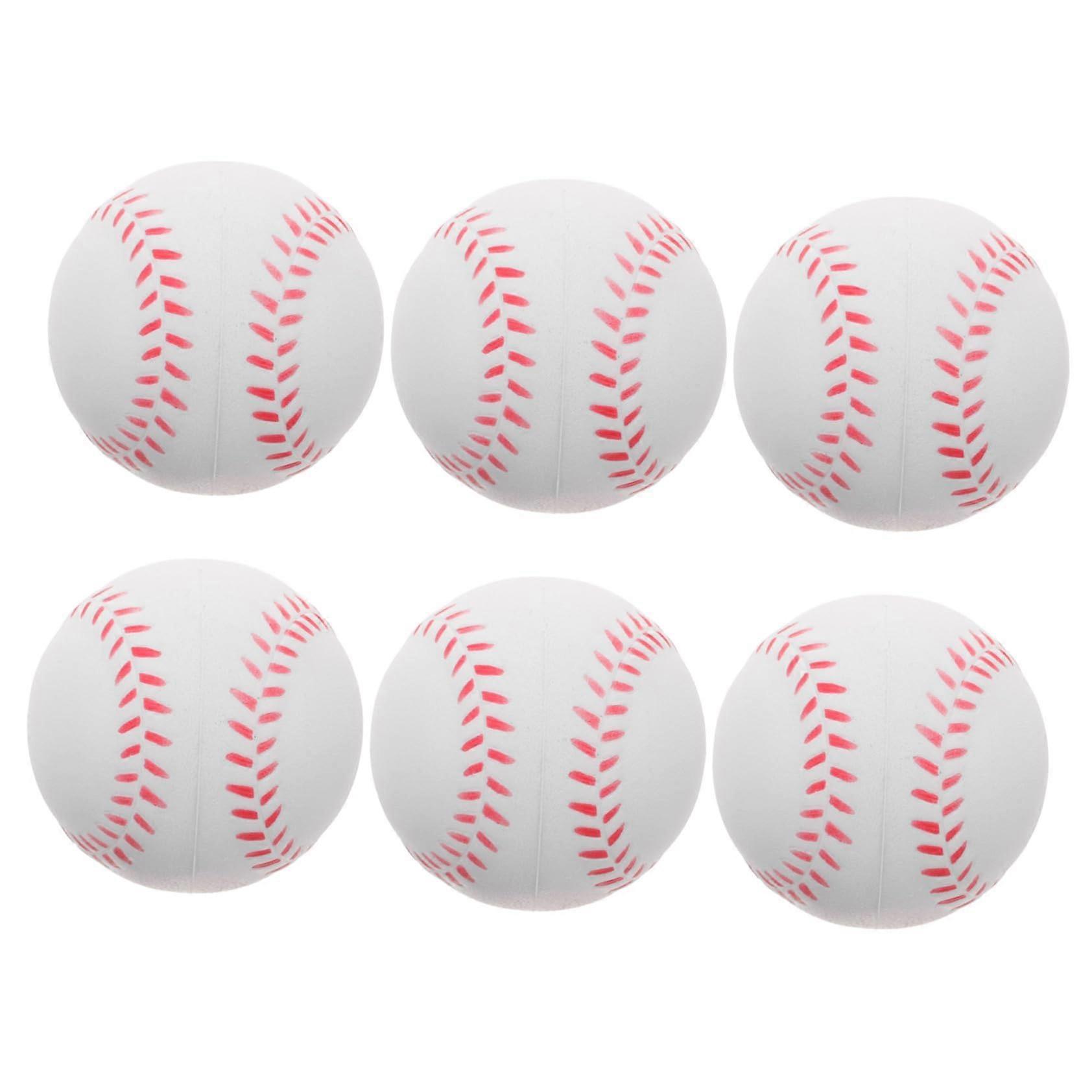 6pcs Soft Training Baseballs PU Sponge Safe Indoor Practice Balls for Beginners and Kids