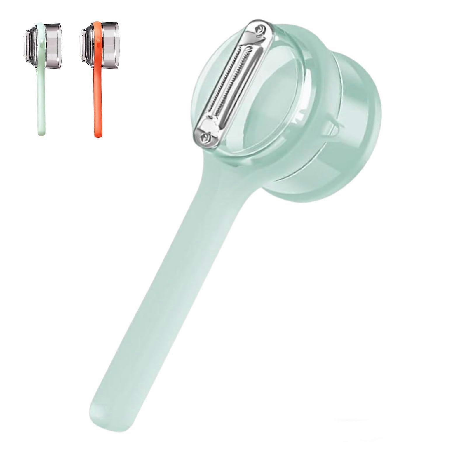 Vegetable Peeler with Container, DoubleSided Stainless Blade, AntiSlip Handle, Green Kitchen Tool