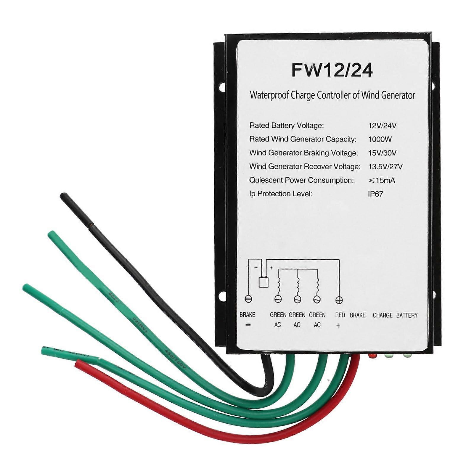1000W Wind Turbine Charge Controller Waterproof Solar Wind Hybrid Controller IP67 for Off Grid Systems