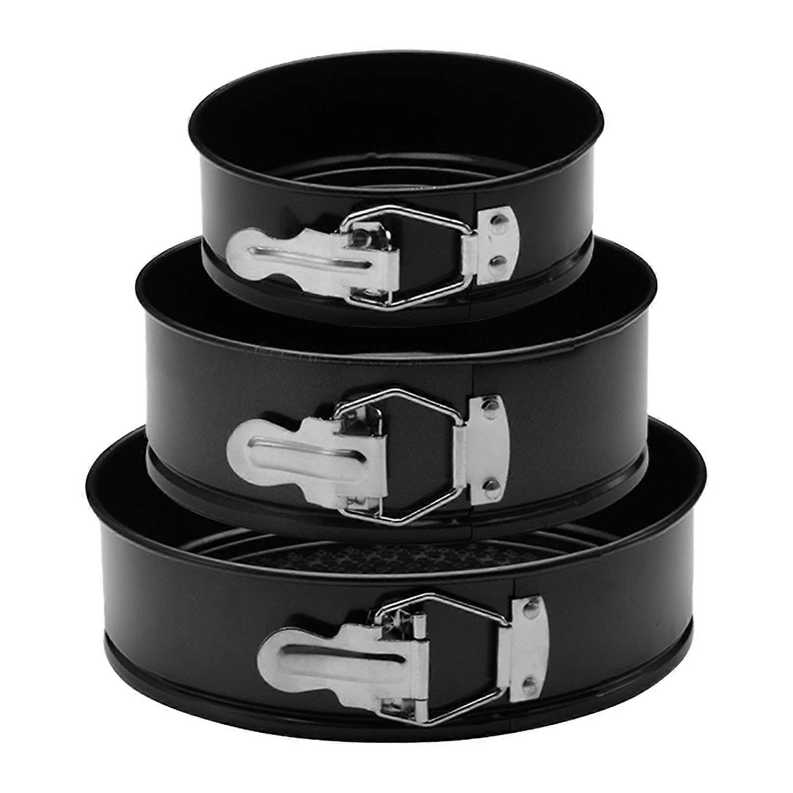 Springform Cake Pan Set Non Stick Baking Mold with Quick Release for Home Kitchen 3 Pcs