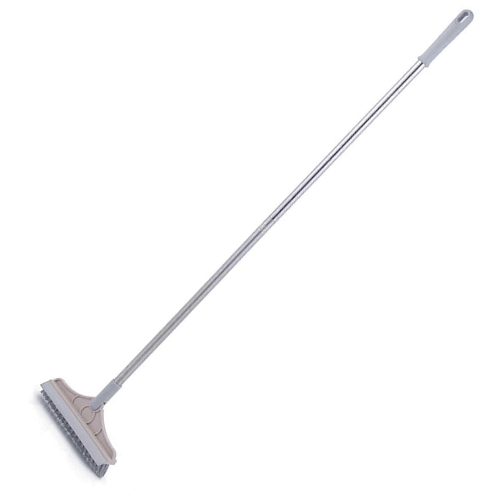 Tile Grout Brush with Rotating VShaped Head, Extra Long Handle Bathroom Floor Scrubber