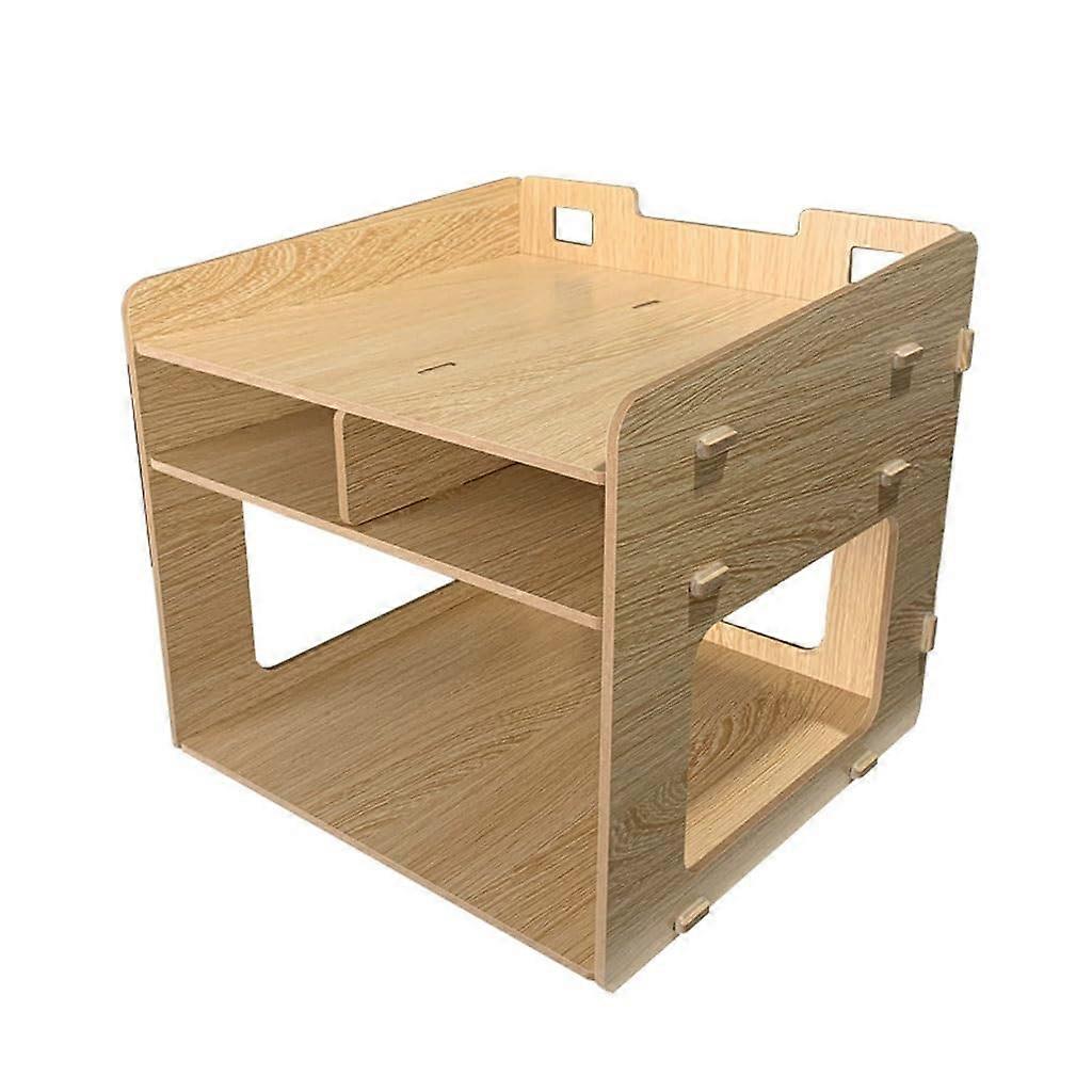 Desktop Printer Stand with DustProof Storage Drawer, Wooden Printer Rack for Home Office