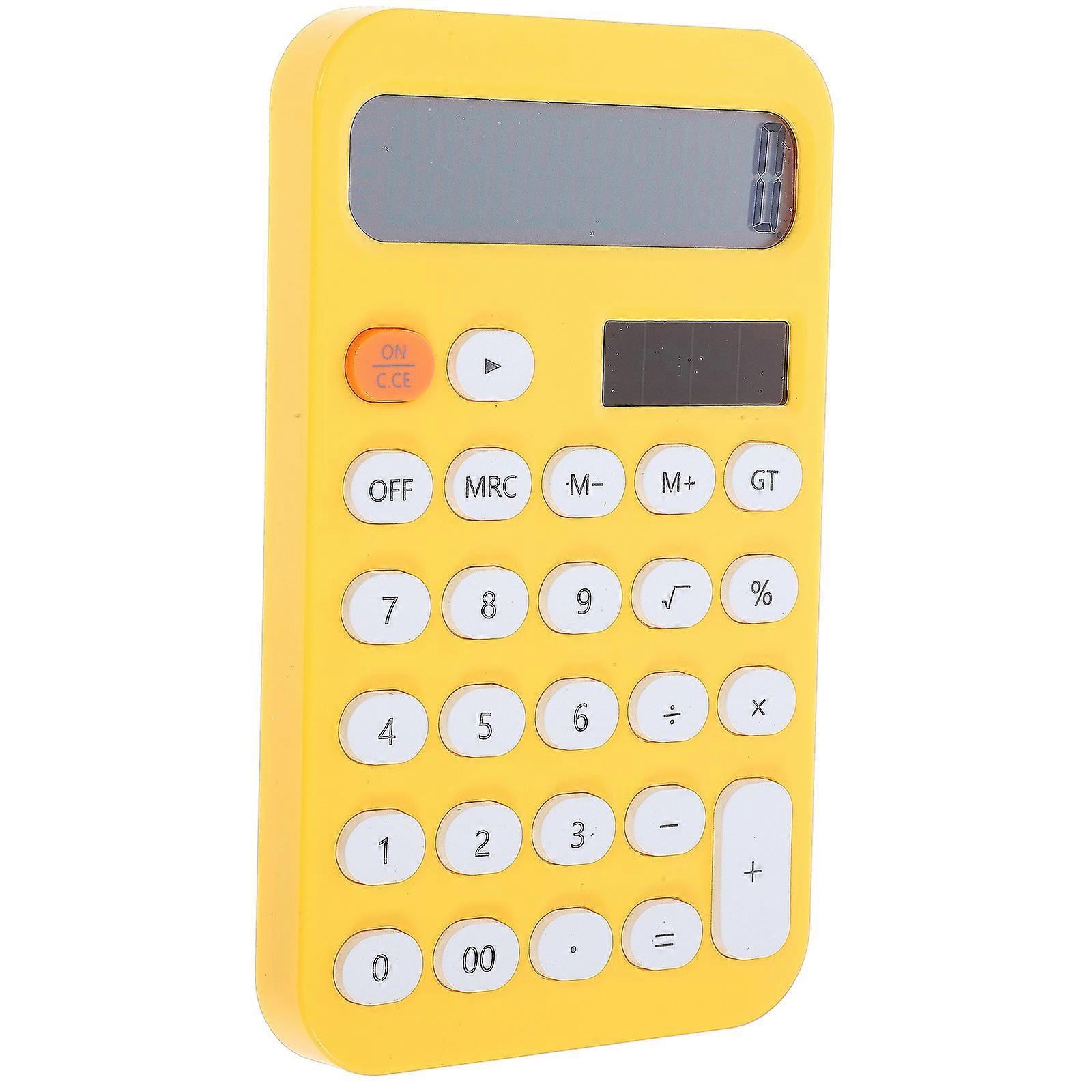 Portable Multi-Function Calculator for Office Use Yellow ABS Material