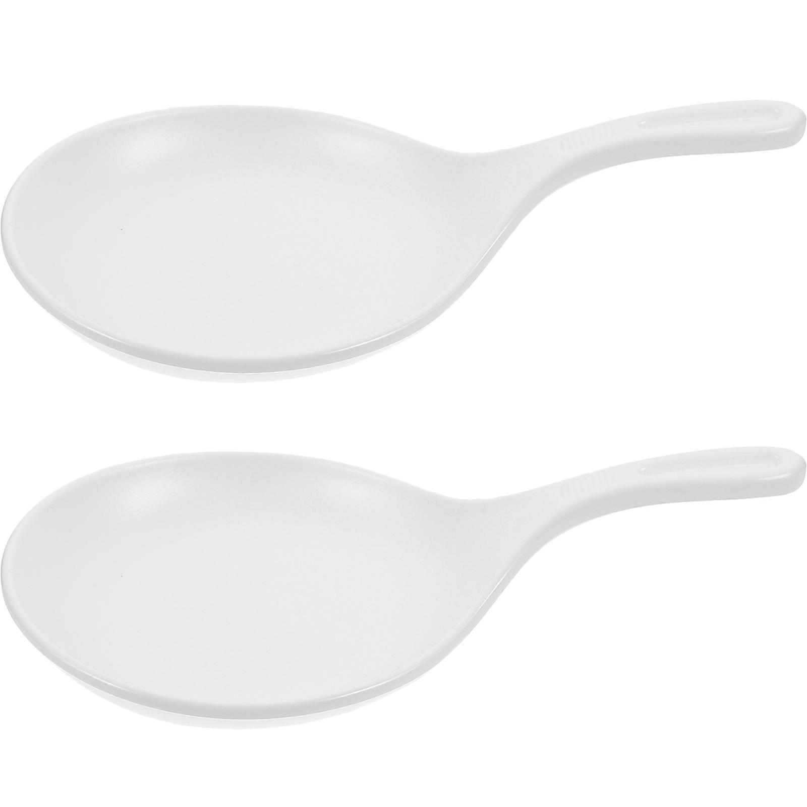 White Handled Serving Platter Practical Snack Dish 2Pcs for Kitchen Use
