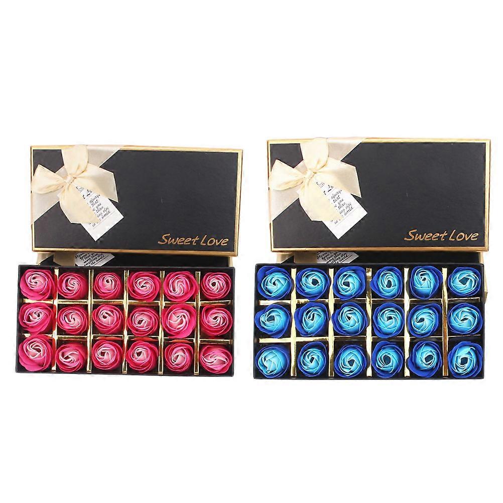 Mothers Day Present Flower Soap for Rose-Shaped Soap Creative Gift 2Boxes