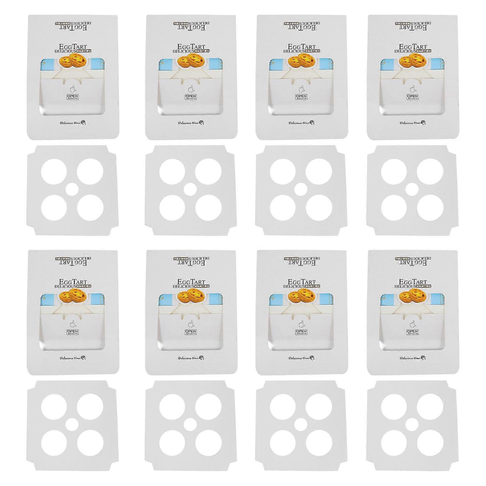 Egg Tart Boxes Dessert Container for Storage 25Pcs White Bakery Box