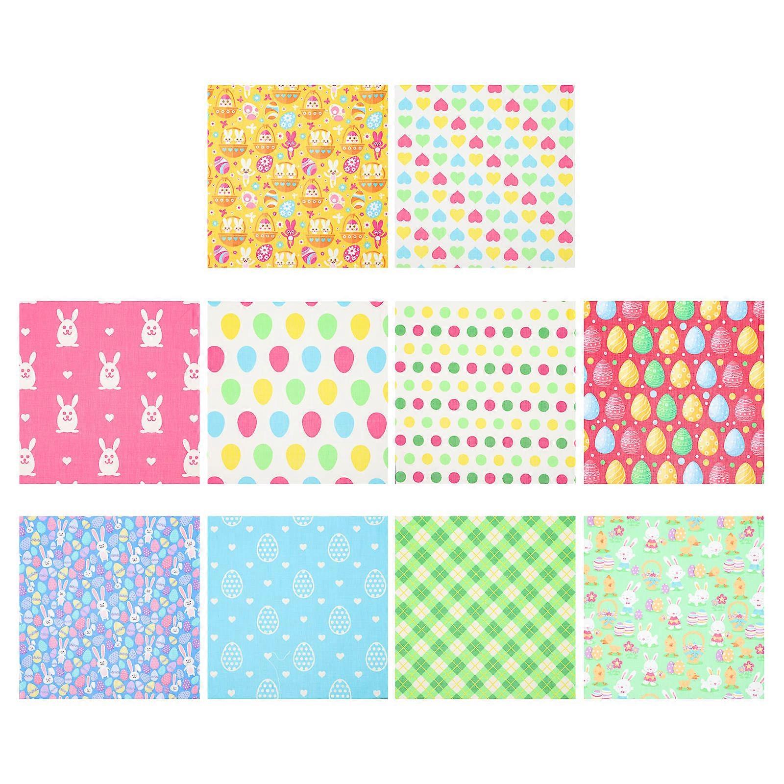 Sewing DIY Easter Cotton Fabrics for Patchwork Craft 10Pcs Cotton Sheets