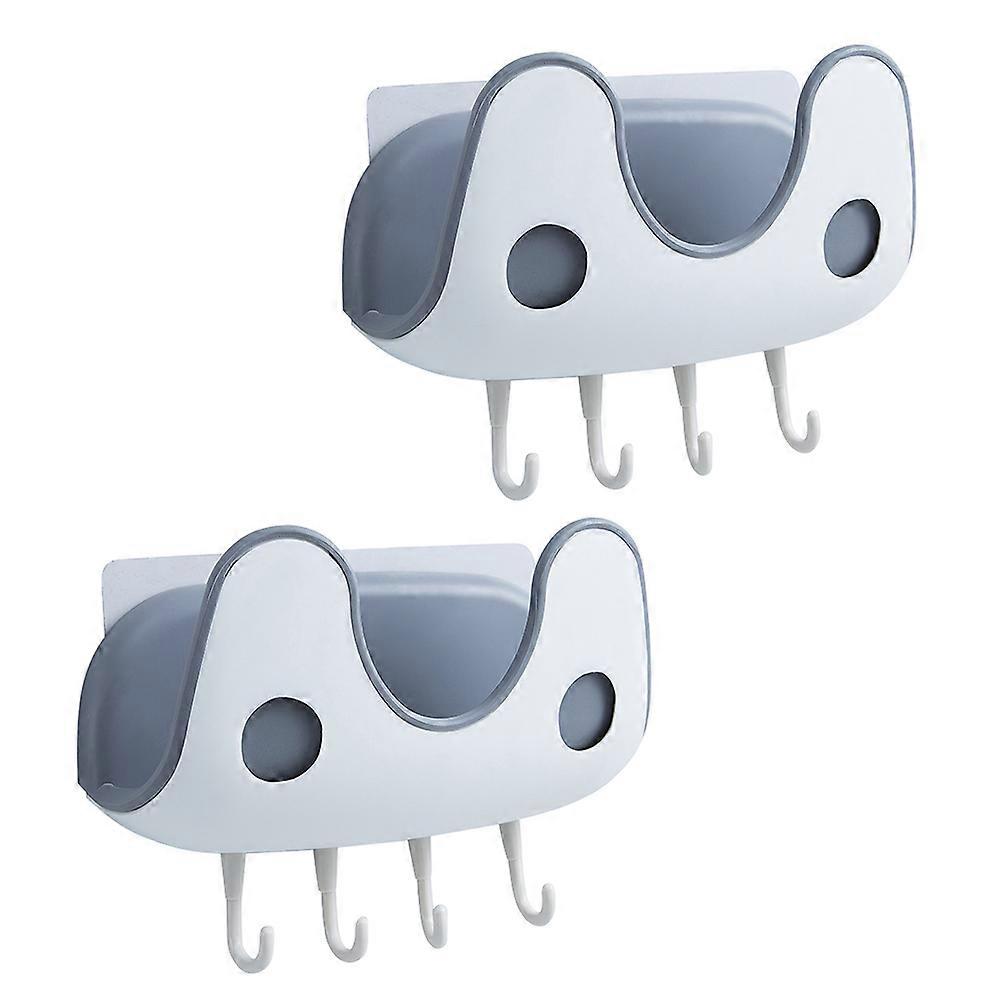 Double-Layer Pot Cover Rack Wall Mounted for Kitchen 2Pcs Storage Organizer