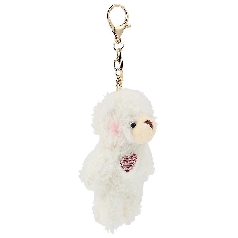 Plush Bear Keychain for Decoration White Bear Pendant Keyring