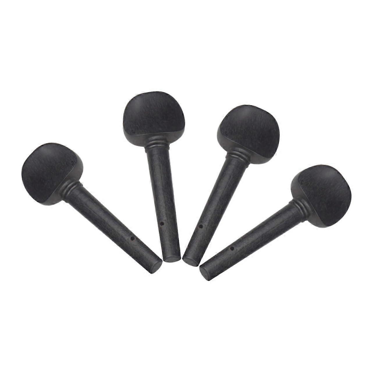 4 Pack Ebony Violin Tuning Pegs with Eyelet, Precision Fit Peg Replacement for String Instruments