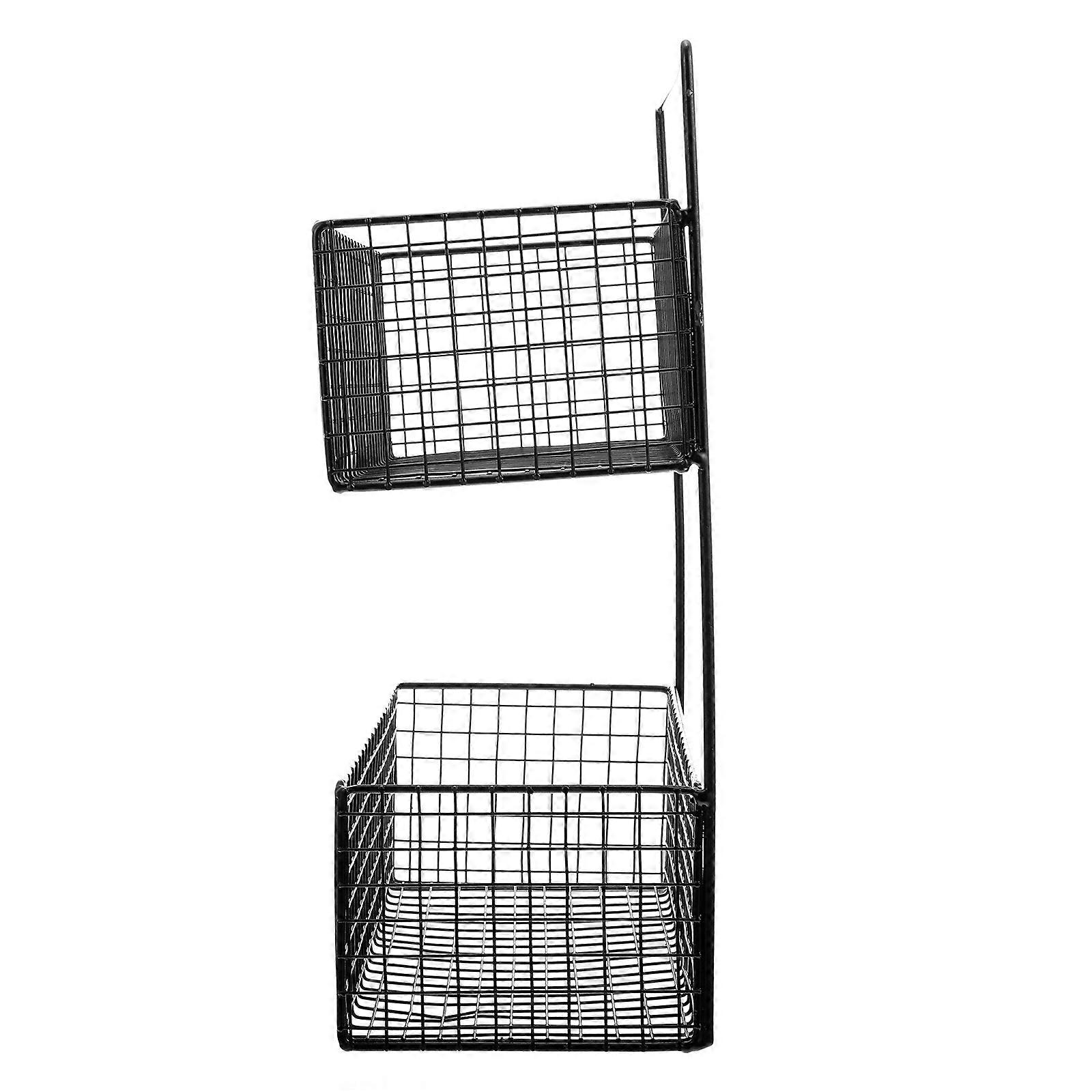 Practical Wall-Mounted Rack for Storage Use 1Pcs Dual Layer Storage Shelf