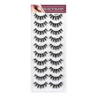 Flauschige, voluminöse 3D-Wimpern, naturgetreu geschwungen, dicht, für tägliches Make-up, Clubbesuche, Partys und festliche Anlässe, 10 Paar – Nr. 138