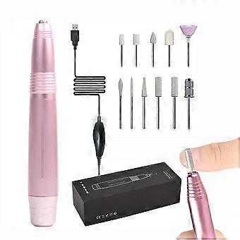 Electric Nail Drill Kit with 12 Bits, Professional Nail File, USB Manicure Pedicure for Acrylic Gel