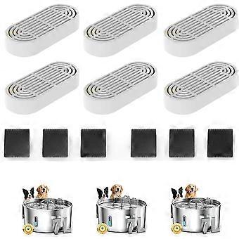 Vervangingsfilters voor kattenwaterfonteinen van roestvrij staal (7 liter), verpakking van 6+6 filters (PS07)
