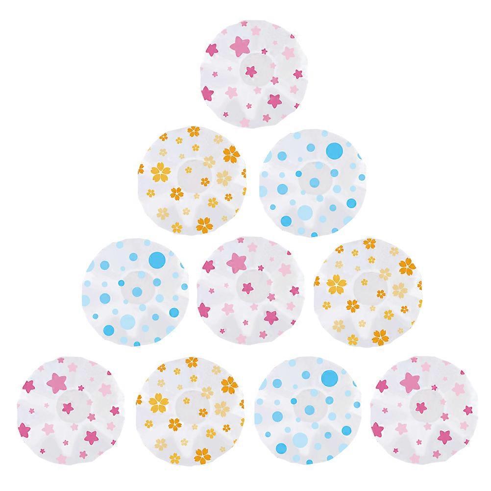 Lady Salon Hat Waterproof Bathing Cap for 10Pcs Use