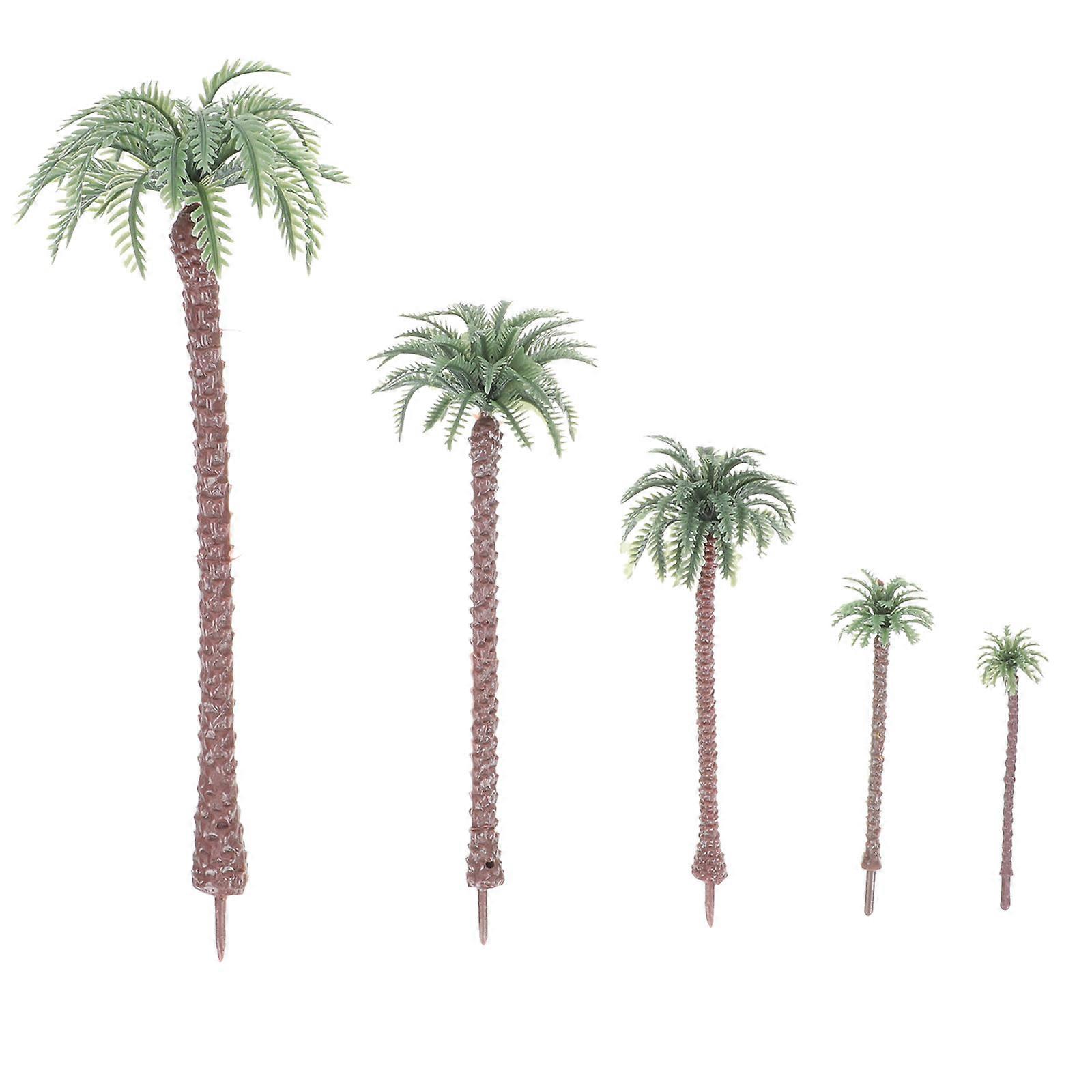 Tropical Coconut Tree Model Plastic Landscape Tree Models for Decoration 25Pcs