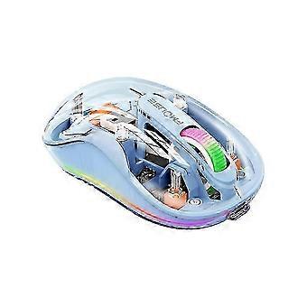 FMOUSE Wireless Bluetooth Mouse 2.4G USB Transparent Magnetic Rechargeable Mute Mouse with Led Lamp Mouse for Laptop Mac PC A