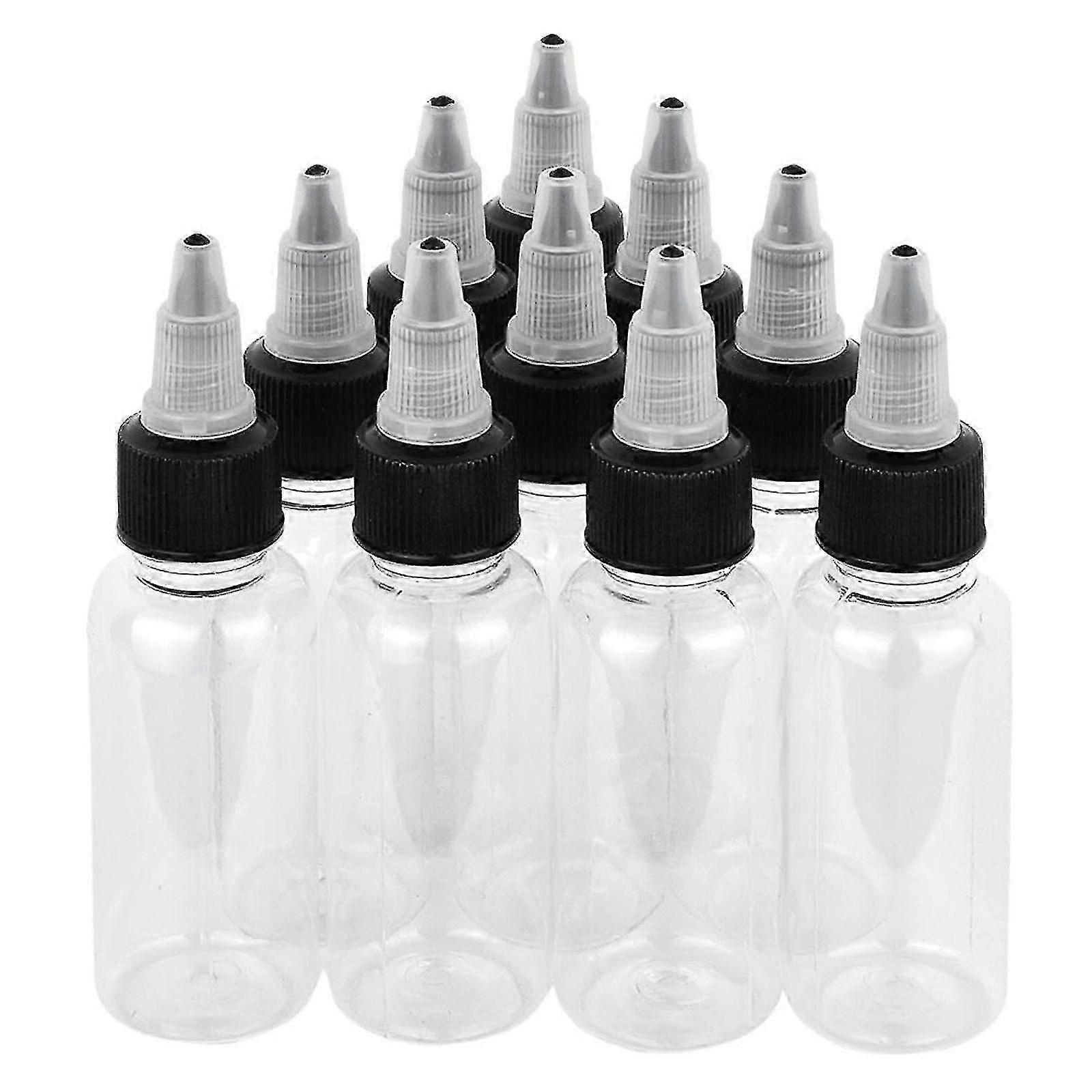 10PCS 30ml Empty Plastic Ink Pigment Clear PET Bottle