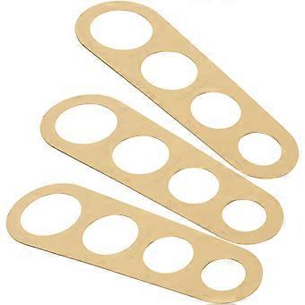 3pcs aço inoxidável pasta régua 4 buracos macarrão macarrão medição régua dourada
