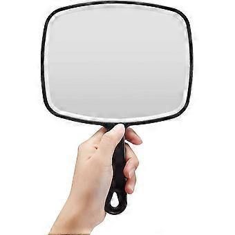 Miroir à main, miroir à main régulier noir avec poignée, carré