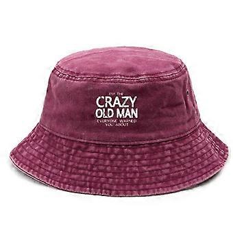 Grandpa Cotton Washed Bucket Hat Vintage Fishing Hat for Men Sun Protection Outdoor Humor Design Cap Retired Life Style Gift