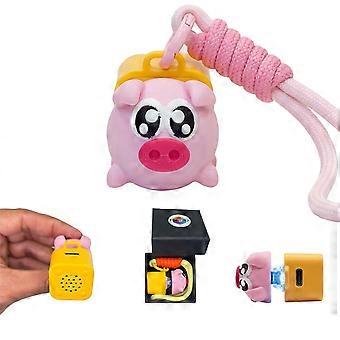 Animal Sound LED Fidget Clicker Keychain, USB-C Rechargeable Sensory Stress Relief Clicker, 3D Printed  Pig