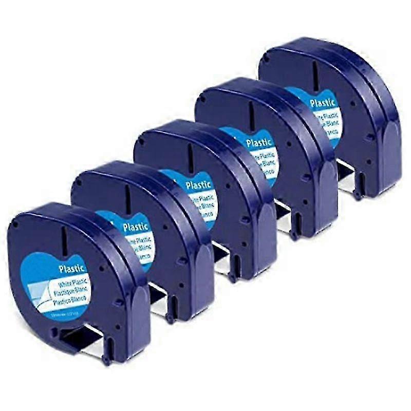 5-Pack Label Maker Tape compatible withRefill Plastic 91331