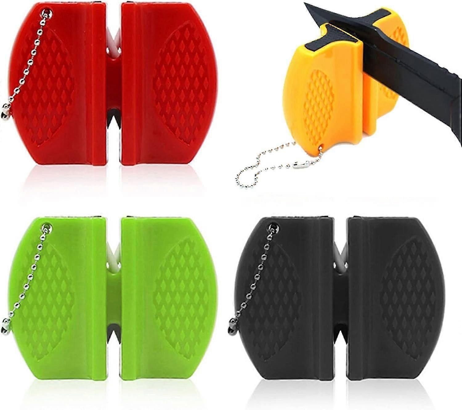 4pcs Mini Pocket Kitchen Sharpener - Portable Knife Sharpener for Thick & Thin Knives, Lightweight & Compact