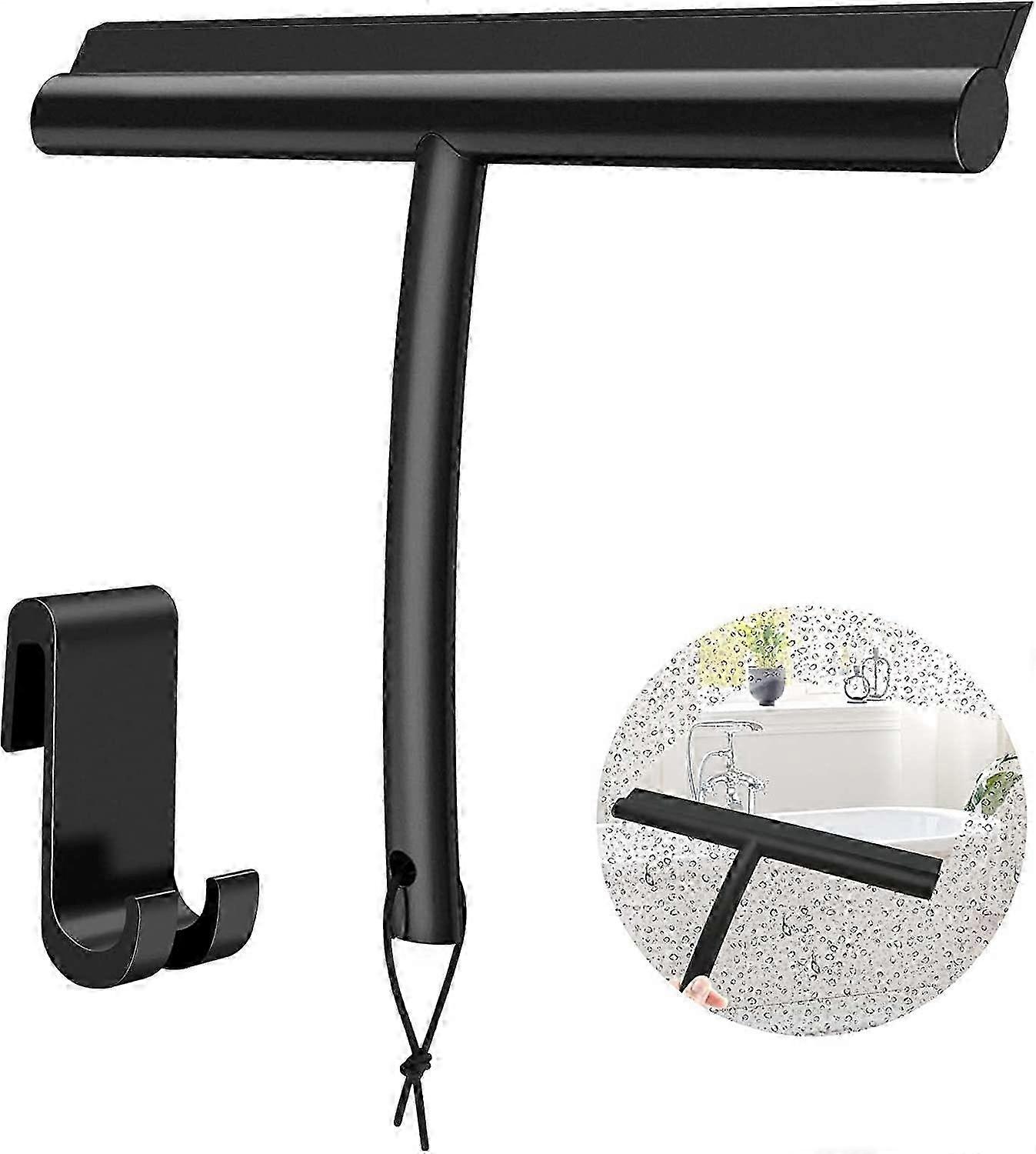 Silicone Shower, 23.5cm Black Shower with Wall Hook