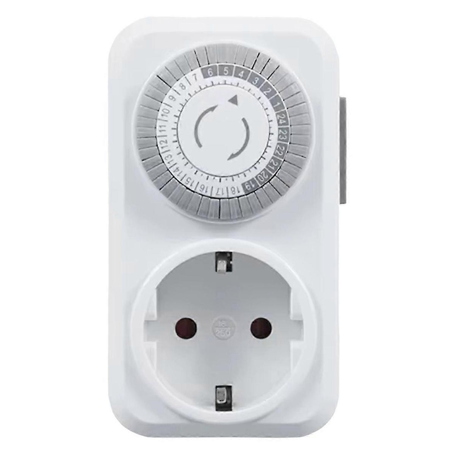 Timing Socket 24-Hours Cycle Switch Mechanical Timer Automatic Shutdown with Overload Protection 16A