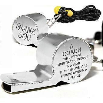 Emergency Whistle Lanyard Sliver Stainless Steel High Decibel Whistle for Thank You Referee Gifts for Outdoor Sport Compitition 2x0.7x0.8in