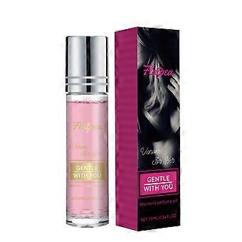 Perfume feminino com feromônios, sem álcool, longa duração, fresco e não irritante, 10ml, portátil para viagens.