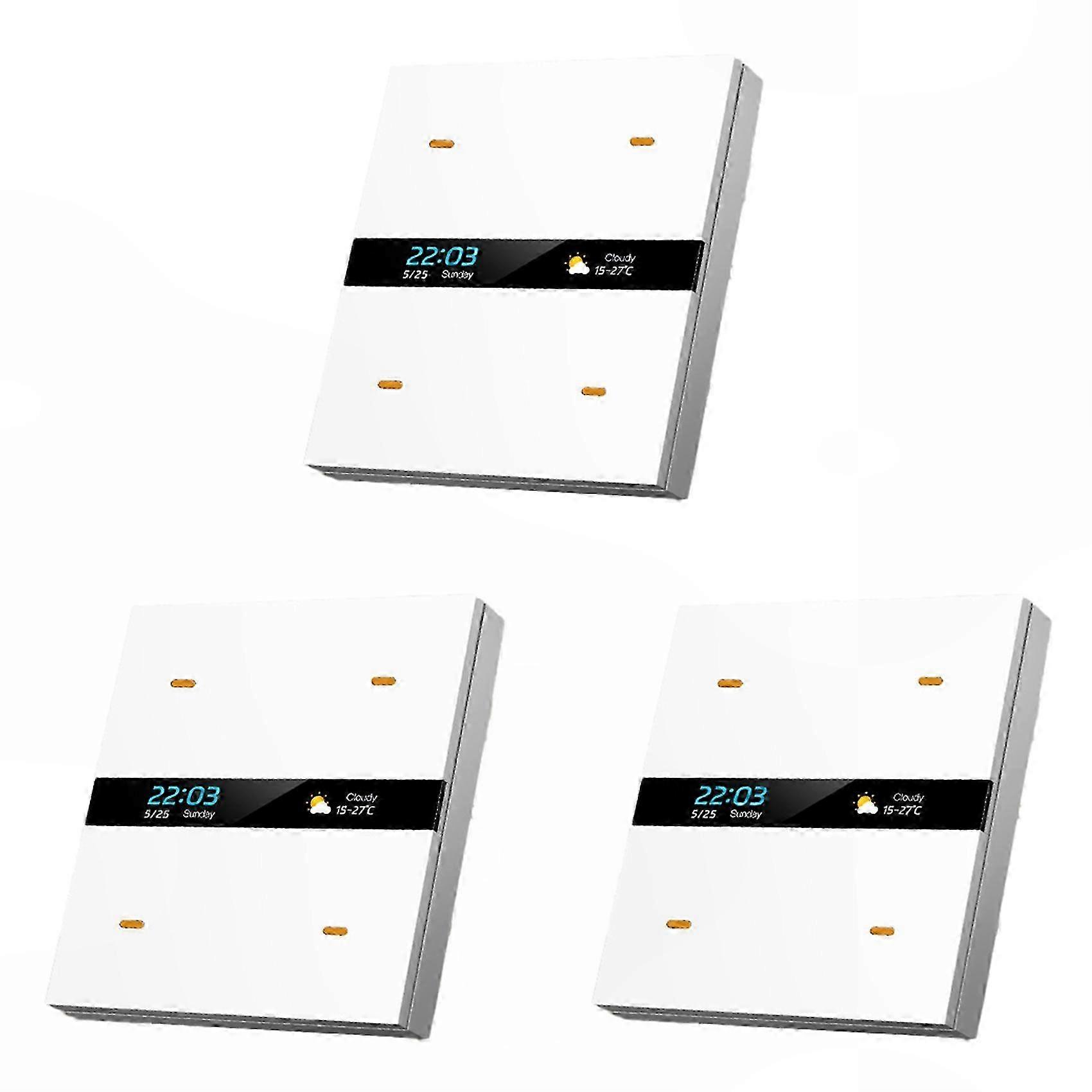 Wall Lighting Scene Control: 3X Tuya Zigbee Smart Switch Panel for 86 Box, 485, B