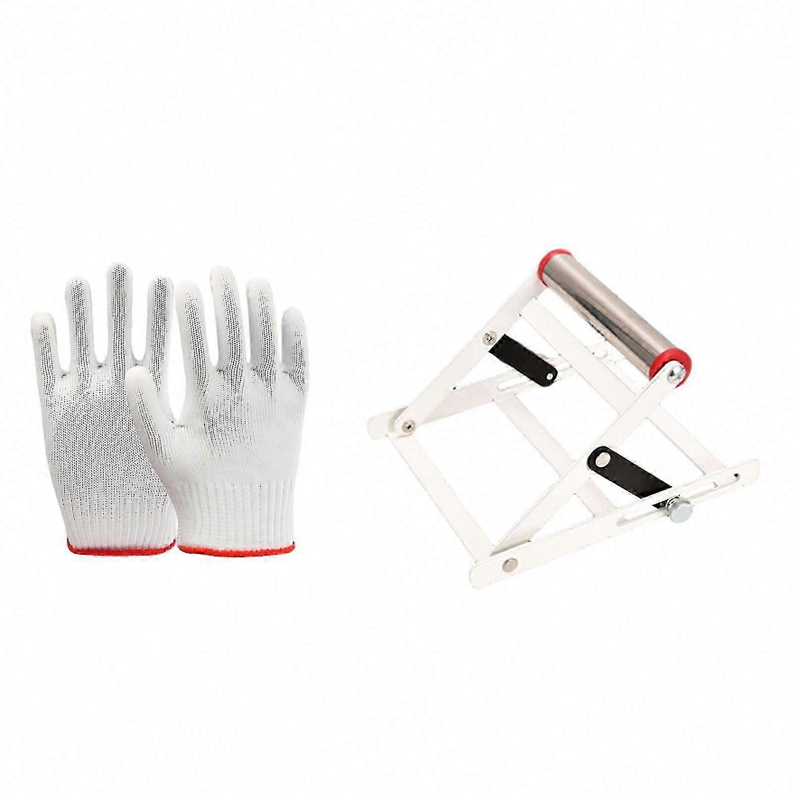 Multifunctional Tool Stand for Cutting Machine, Height-Adjustable Support Rack with Work Gloves, Foldable, 55-135mm