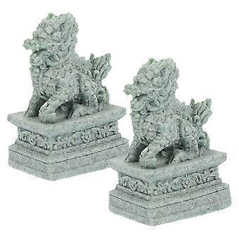 Fish Tank Decor 1Pair Stone Lion Statue Aquarium Miniature Craft