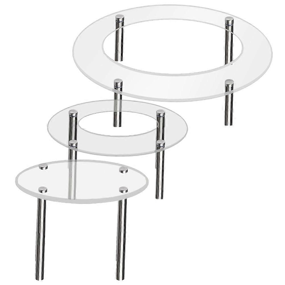 3Pcs Transparent Cupcake Display Stand Multi Layer for Acrylic Cake Display