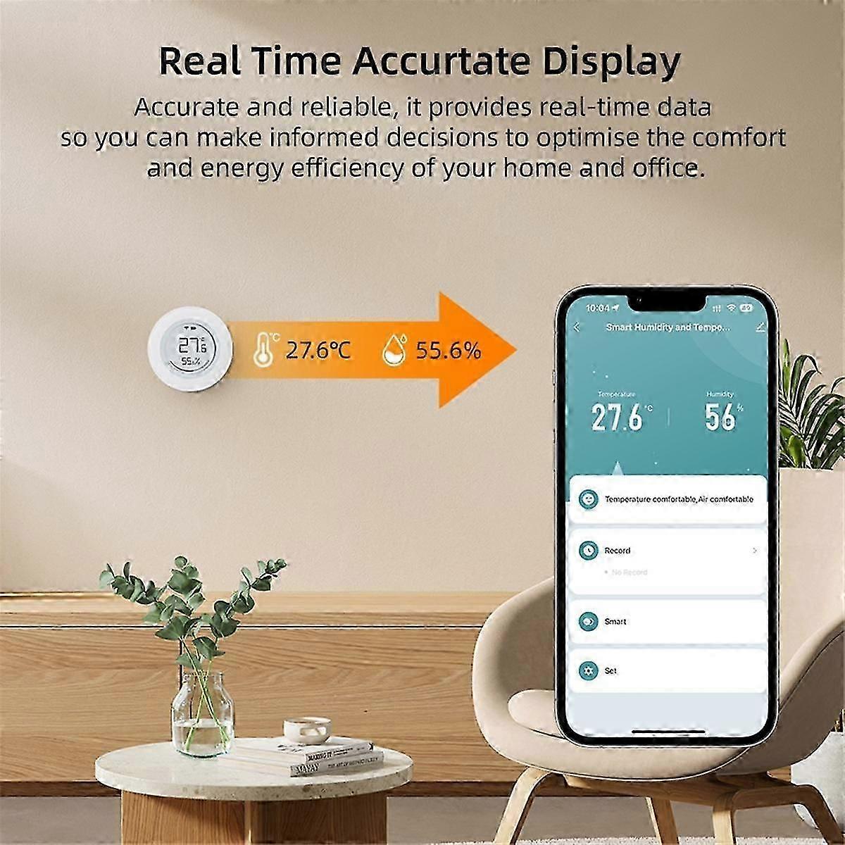 Temperature And Humidity Sensor Graffiti Zigbee Intelligent Sensor E-ink Screen Detection App Remote Control Sensor
