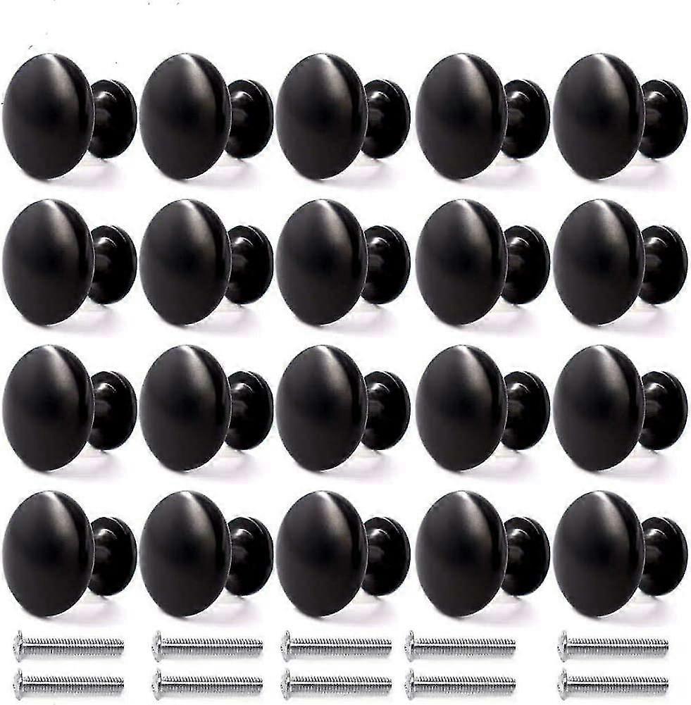 20pcs Door Knobs Drawer Knobs 30mm Vintage Handles Furniture Cabinet Knobs (black)