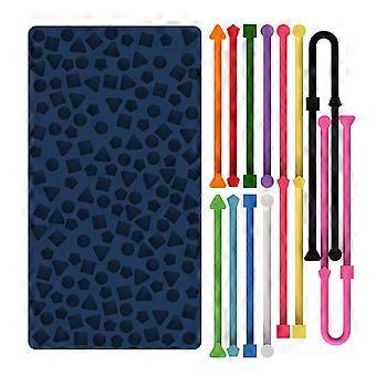 Geometric sensory activity board, silicone decompression board, relaxation toy to relieve stress, anxiety, ADHD, autism, dark blue866