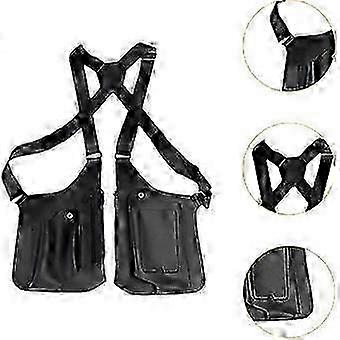 PU Leather Underarm Shoulder Bag Multi Pocket for Running Cosplay Multicolor Options