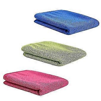 Conjunto de 3 toalhas esportivas de microfibra ultrafinas e de secagem rápida, refrescantes e ideais para corrida, camping, fitness, ioga e academia (azul/rosa/vermelha/verde).