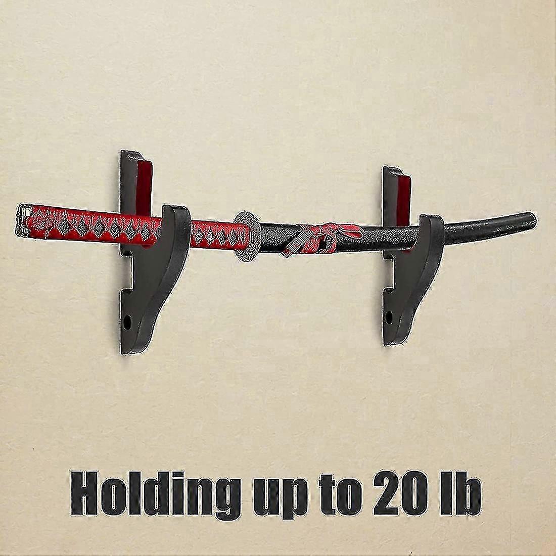 Sword Wall Mount 2set 1-tier Padded Hook Katana Holder-
