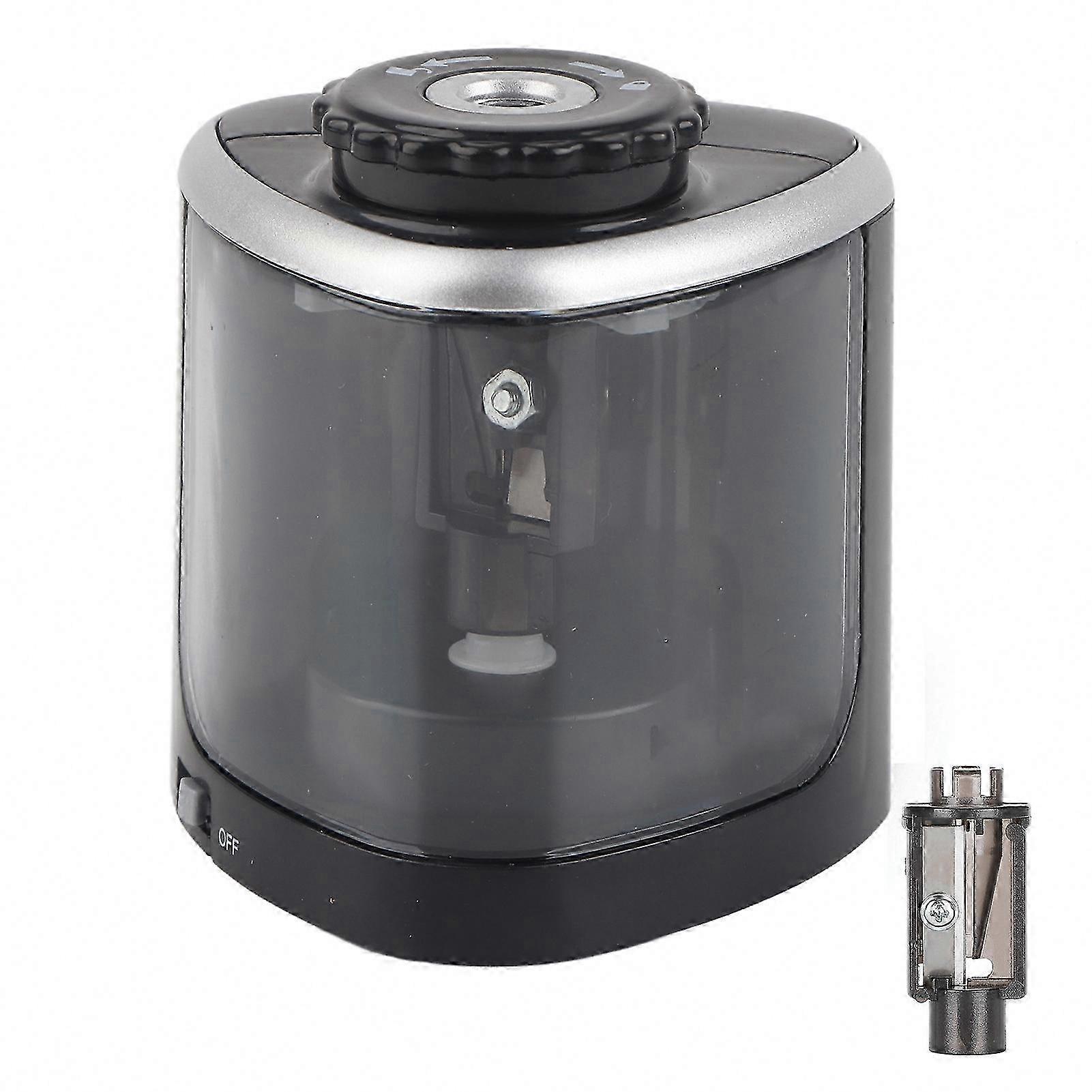 Electric Pencil Sharpener Black Automatic with Replaceable Tool Holder for Student Stationery