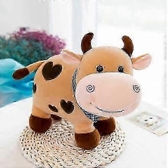 Cow Stuffed Animal for Playroom, Brown Soft Plush Toy