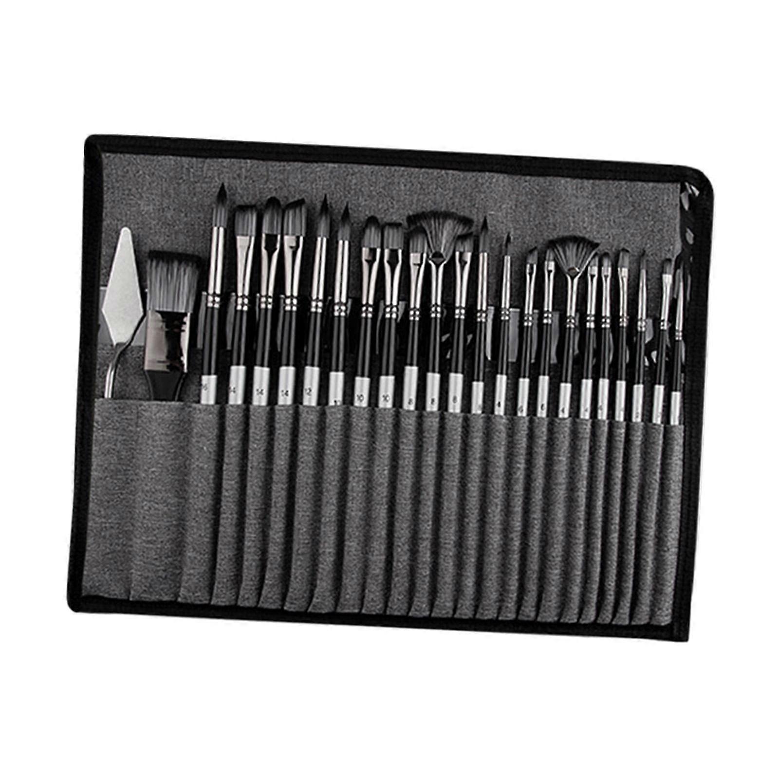 25Pcs Artist Brush Set Nylon Tips