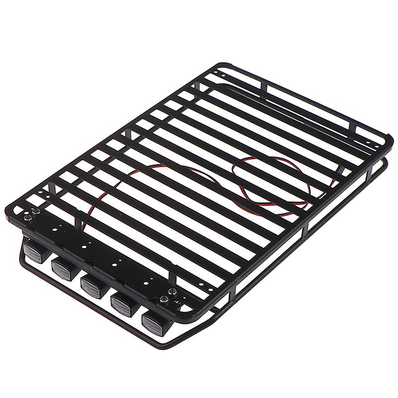 Metal Roof Rack With 5 Led Lights For 1:10 Rc Rock Crawler 90046 Scx10 D90