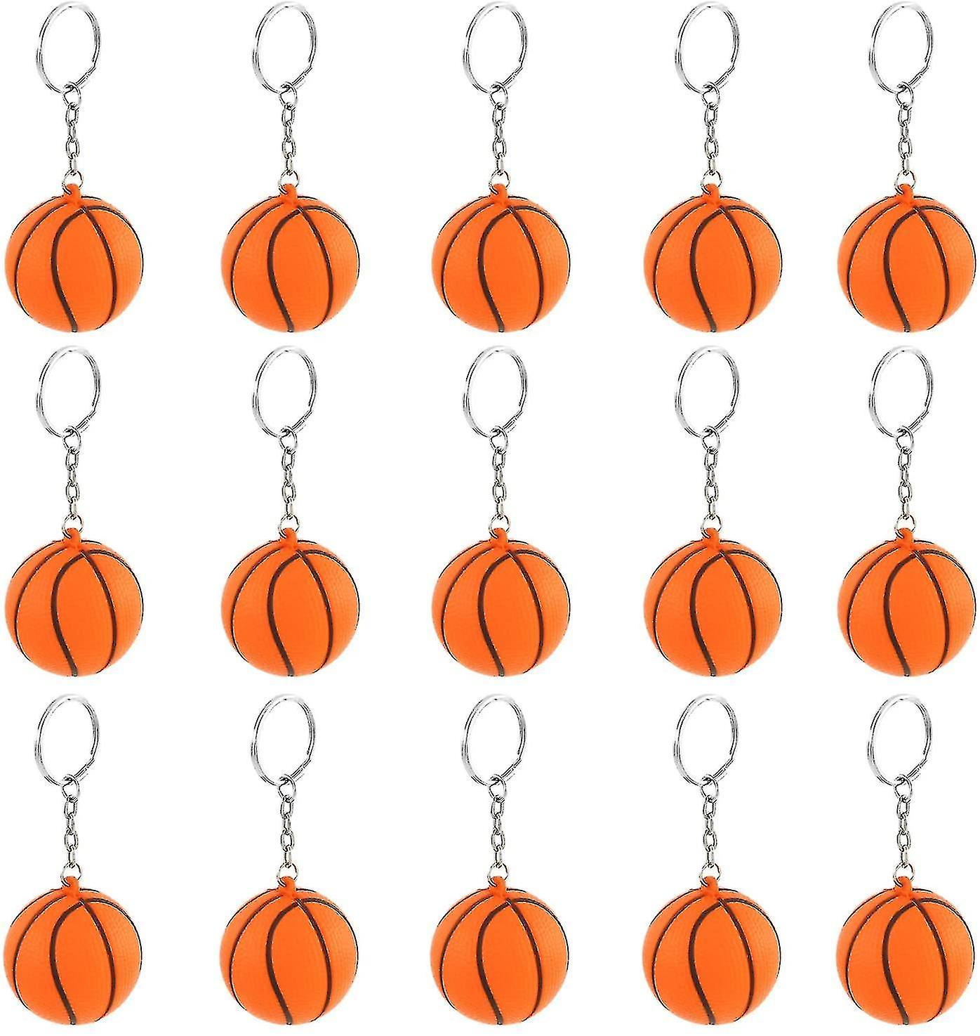 15 Pack Keychains For Kids Basketball Shape