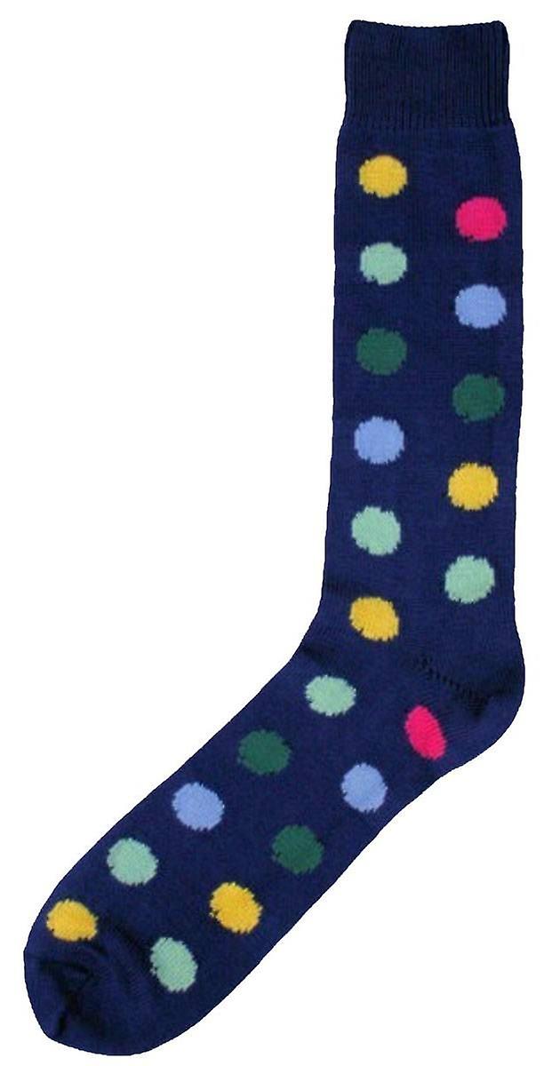 Bassin and Brown Spotted Midcalf Socks - Navy/Multi-colour